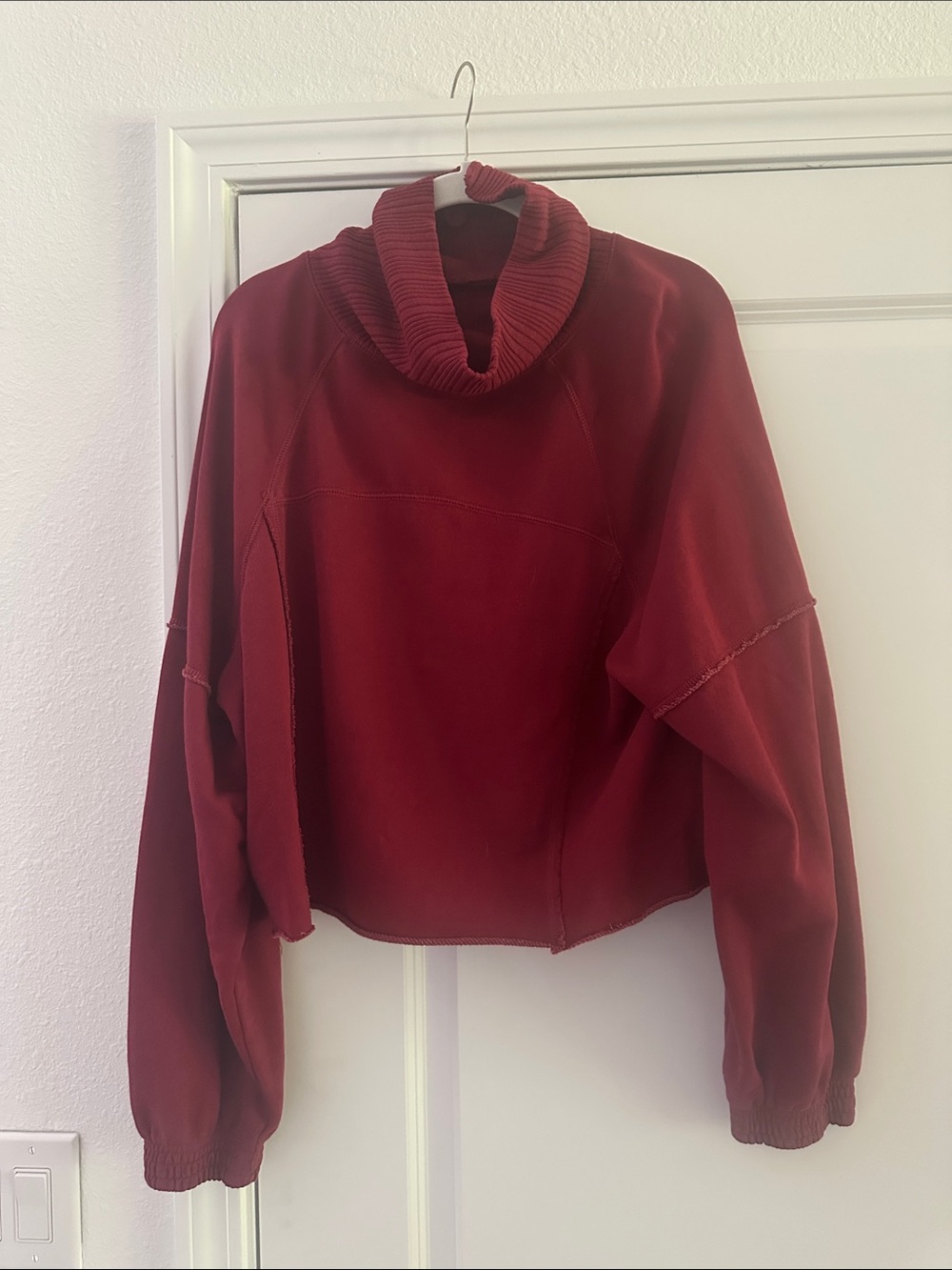 aerie Burgundy Cowl Neck Pullover Sweater